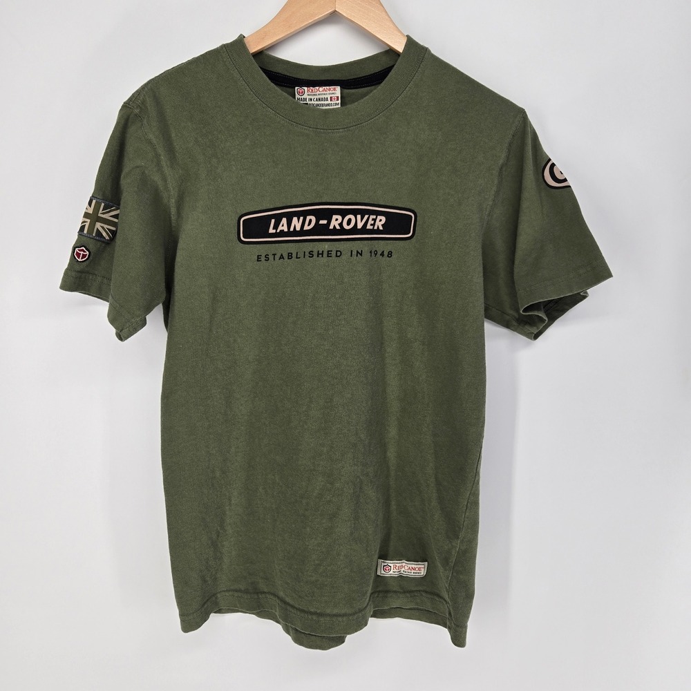 Red Canoe Land Rover T-Shirt Mens Small Olive Green Heritage Graphic Tee Canada
